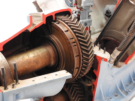 Internal components and parts of aircraft engineの写真素材