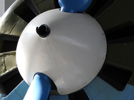 Close-up of fragments and details of the old aircraft