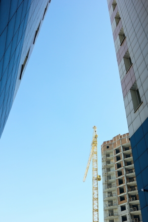 Construction of modern residential buildings.の写真素材