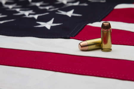 US Flag and two bulletsの写真素材