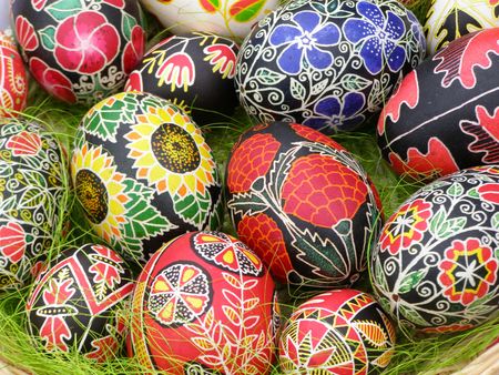 Eggs   of are an obligatory attribute of festive table on of Easter.         の写真素材