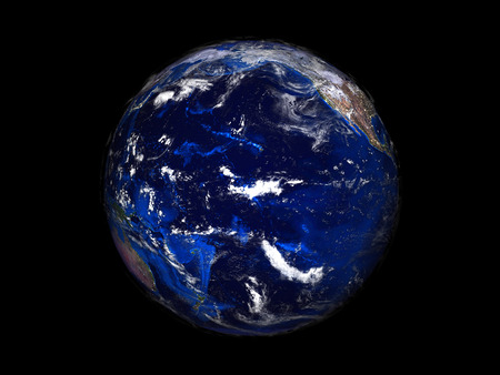 planet earth on black background view from space 3dの写真素材