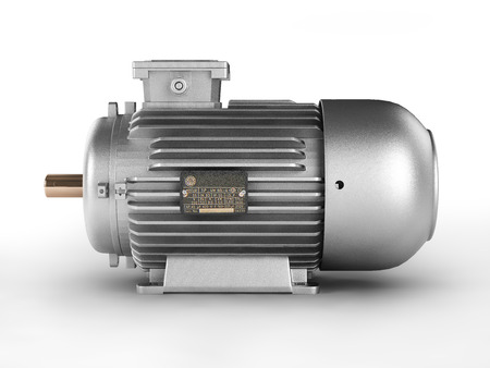 Electric motor isolated on white background 3dの写真素材