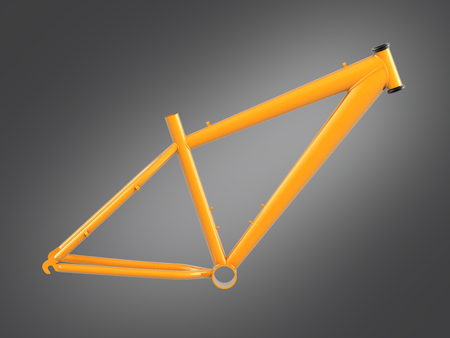 MTB frame isolated on grey gradient background 3d illustrationの写真素材