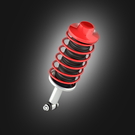 suspension of the car perspective view on black gradient background 3dの写真素材