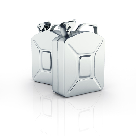 pair gas canister isolated on white background with reflection 3dの写真素材