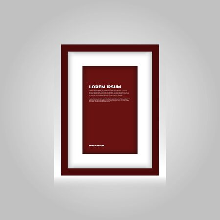 frame vector. paper design vector with text, picture frame and shadow.のイラスト素材