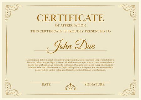 Certificate template in vector for achievement graduation completionのイラスト素材