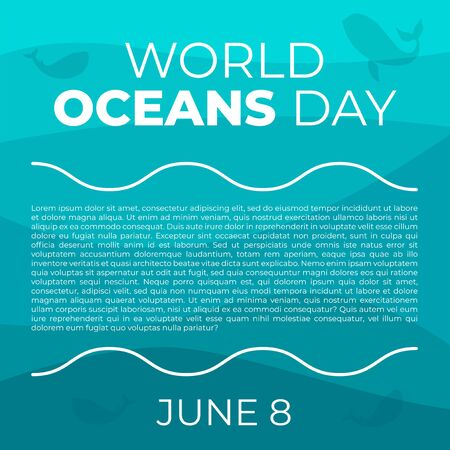 World Ocean Day Campaign. World Water day campaignのイラスト素材