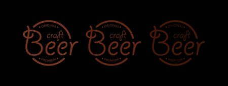 Beer Logo Design Element in Vintage Style for Logotype, Label, Badge and other design. Brewery retro vector illustration.のイラスト素材