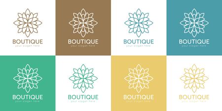 boutique   icon vector template with flowerのイラスト素材