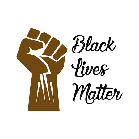 Stop racism icon. Black lives matter concept. Template for background, banner, poster with text.のイラスト素材
