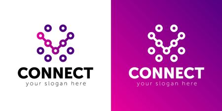 connect logo. logotype for your business. clear designのイラスト素材