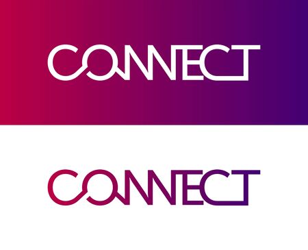 Abstract connection icon  design made of color pieces - various geometric shapesのイラスト素材