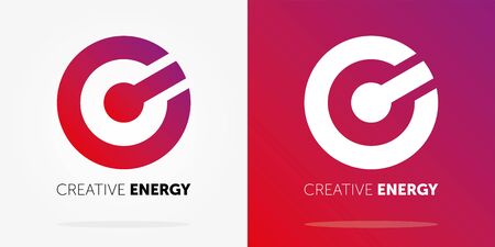 Creative Energy dynamic logo with gradient. abstract logo design. creative logoのイラスト素材