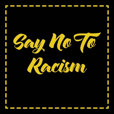 Stop racism calligraphic text vector poster.Black Lives Matter text vector vintage. stop racism.のイラスト素材