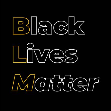 Stop racism calligraphic text vector poster.Black Lives Matter text vector vintage.のイラスト素材