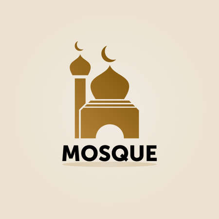 Modern Islamic Mosque   - Elegant Brown Mosque Silhouetteのイラスト素材