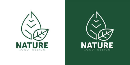 Natural product  design vector template. Leaf iconのイラスト素材