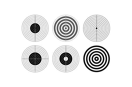 Blank template for sport target shooting competition. Clean target with numbers for shooting range or pistol shooting.のイラスト素材
