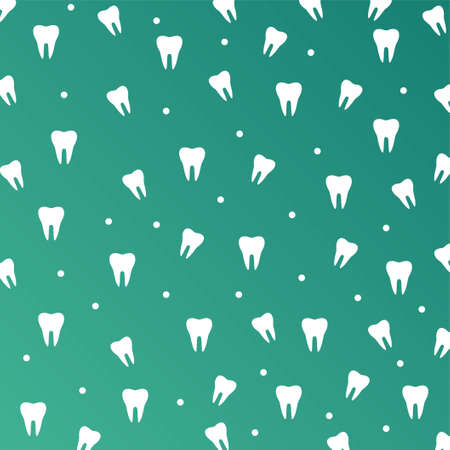 Stylized doodle, hand drawn outline of teeth. A seamless tooth pattern background. Decorative oral dental hygiene vector illustrationのイラスト素材