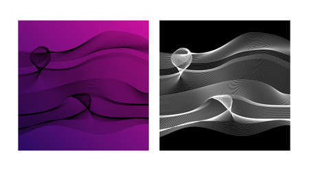 Abstract vector design element. Flowing particle waves.のイラスト素材