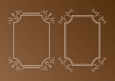 vintage frame pattern, retro background. Calligraphic design corner elements. vector vintage frame with place for your textのイラスト素材