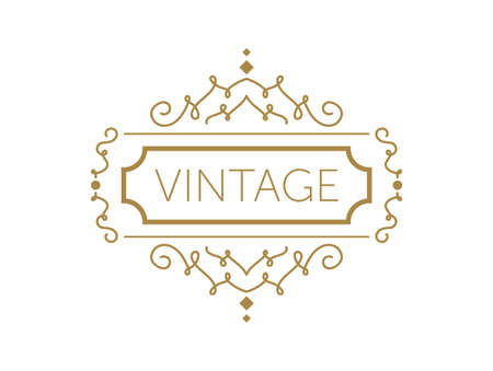 vintage frame. vector frame template with detailed border. vintage with place for your text or slogan.のイラスト素材