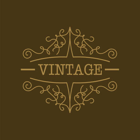 vintage frame. vector frame template with detailed border. vintage with place for your text or slogan.のイラスト素材