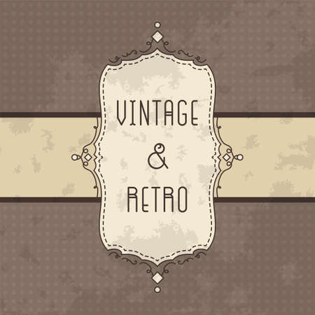 VINTAGE AND RETRO INVITATION. retro wedding. Vintage vector background with paper border decoration, divider, header, ornamental frame template, eps10のイラスト素材