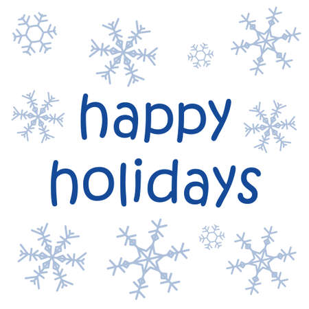 Happy Holidays greetings vintage hand-lettering on blackboard background with chalkのイラスト素材
