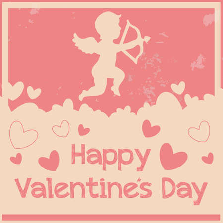 Happy Valentines Day Hand Lettering - Typographical Backgroundのイラスト素材