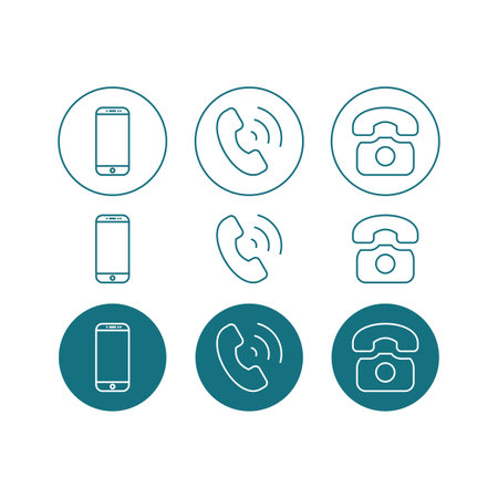 Different icons with phone image of black color. EPS-10 non transparent elements , gradient.のイラスト素材
