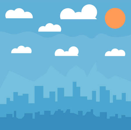 Abstract sity on a blue background. vectorのイラスト素材