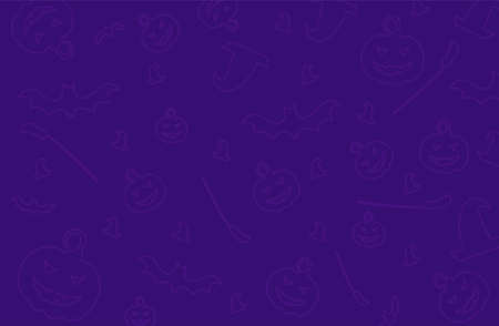 Halloween Background. Vector Halloween orange background with many flying bats, old house, moon, trees.のイラスト素材