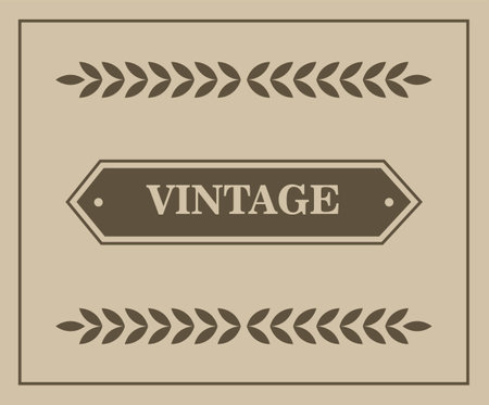 Retro background. Vector decorative border with laurel branches at engraving style.のイラスト素材