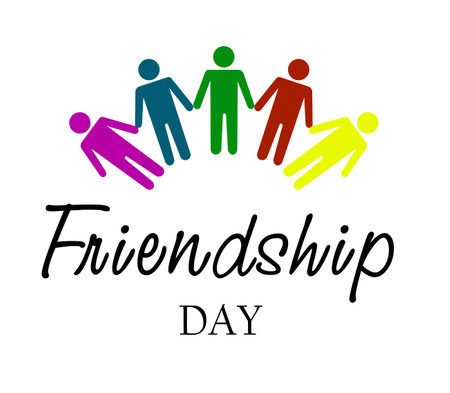 Happy Friendship day vector typographic design. Inspirational quote about friendship. Usable as greeting cards, posters, clothing, t-shirt for your friends.のイラスト素材