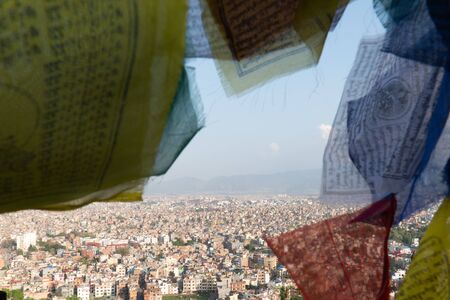 Nepal, Kathmandu. Swayam bhunath templeの写真素材