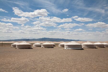 Nomad yurt in the mountain valley of Central Asia
