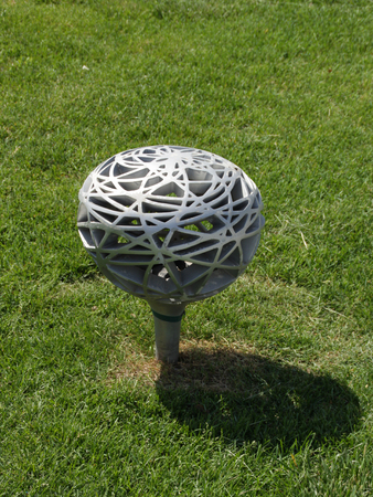 Photo of designer garden lamp.の写真素材