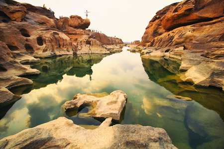 Beautiful Unseen Thailand grand canyon sam pan bok at ubonratchathani (3000 bok)の写真素材