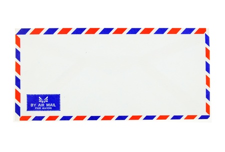 air mail envelope isolated on white background の写真素材