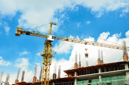 Construction crane and building の写真素材