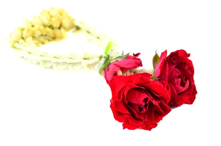 White garland for worship buddha in Thailandの写真素材