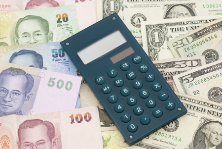 Money and calculatorの写真素材