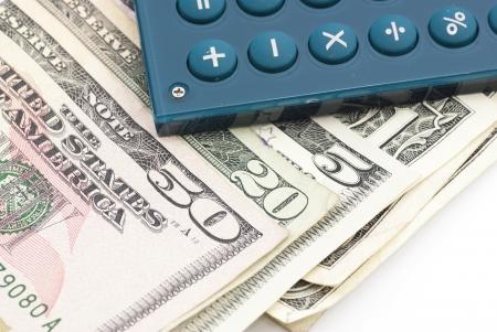 Money and calculatorの写真素材
