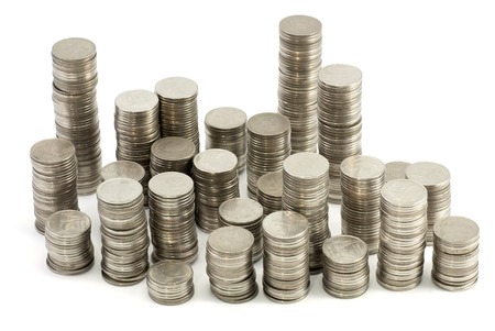 coins stack isolated on white background