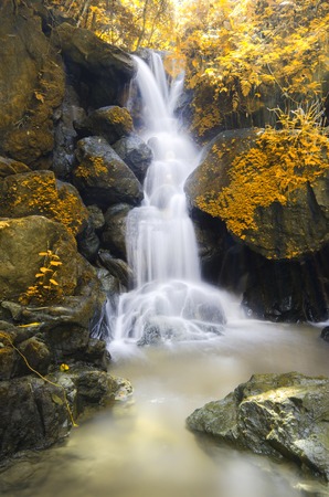 Beautiful Deep Forest waterfall in Nakornnayok, Thailandの写真素材