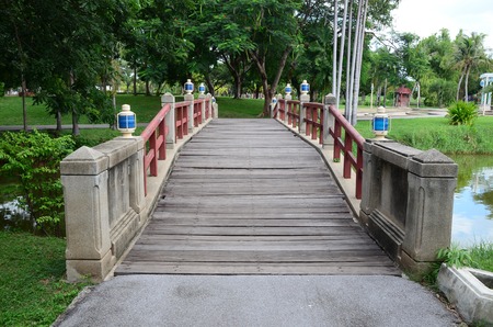 Beautiful bridge in the parkの写真素材