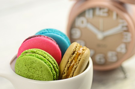 colourful stack flavoured macaronの写真素材